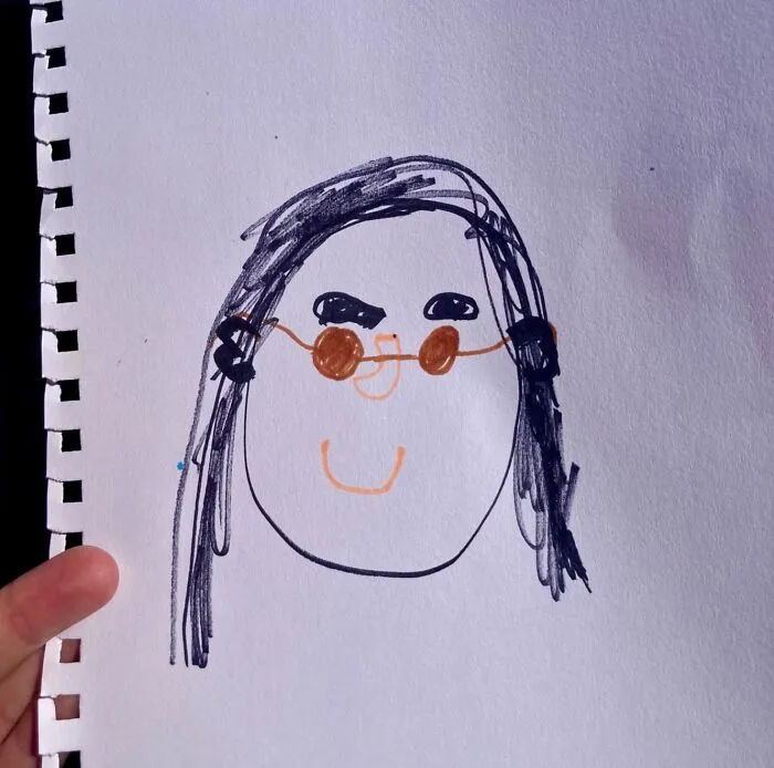 A Little Child Who Was Sitting Near Me At The Beach Came Over Very Politely To Offer Me This Portrait She’d Made