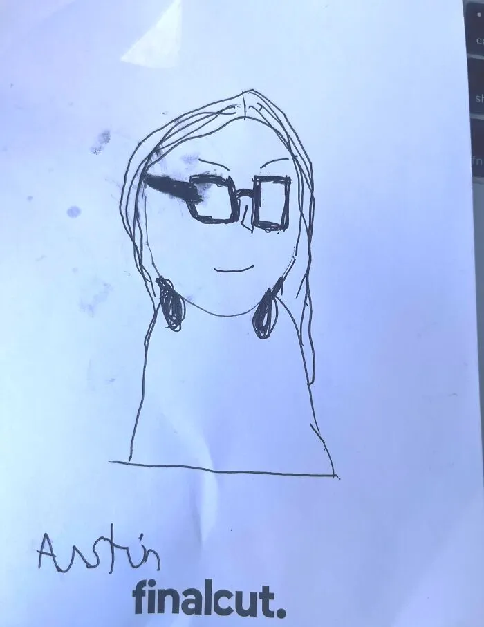 I Went To A Cafe This Morning And After Working For A Bit A Boy Came Over And Handed Me This And Said “I Drew You”