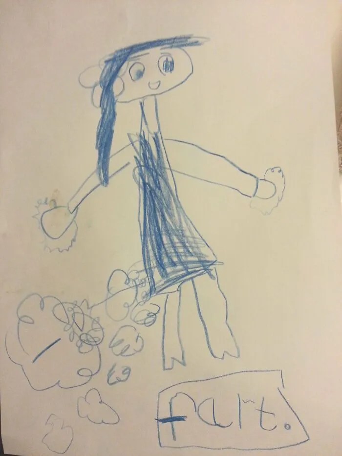 My Cousin's First Drawing Of Her Mum, She's 5