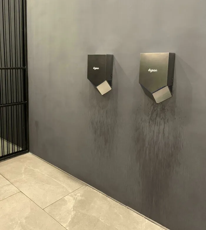 Hand Dryers On Matt Painted Walls