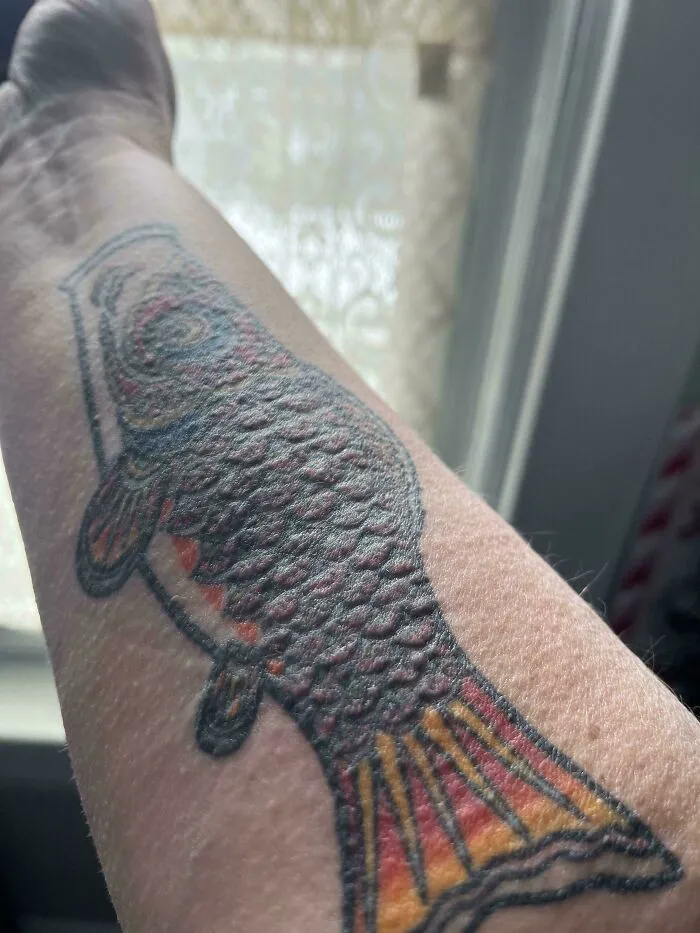 Sometimes, When My Allergies Are Bugging Me, Just The Scales On My Koi Tattoo Puff Up