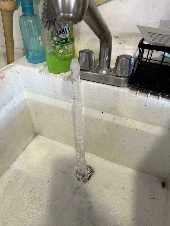 Had My Water On A Super Slow Drip In My Garage And Over A Day Or Two This Icicle Formed