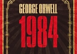 Cover of George Orwell’s 1984 novel, featuring bold red title and concept of thoughtcrime in dystopian fiction.