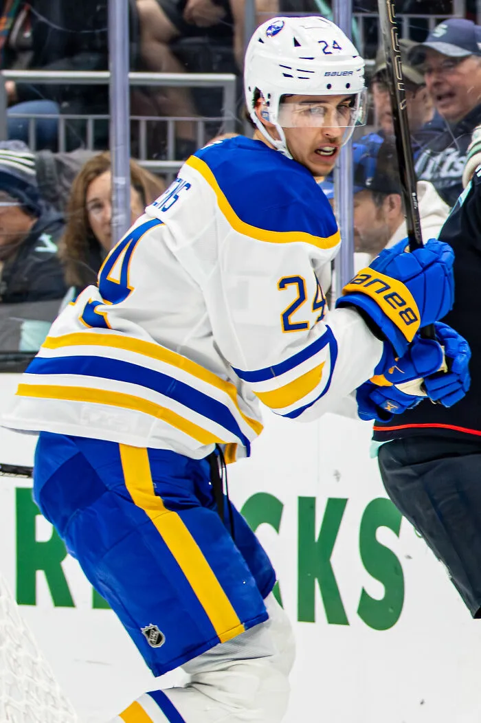 Canadian Ice Hockey Player Dylan Cozens, 25