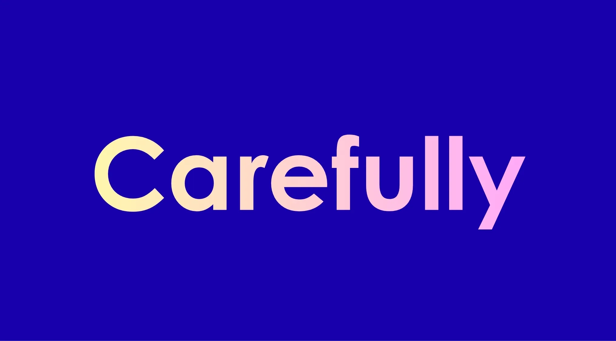 Carefully word displayed in gradient pastel colors on blue background exploring part of speech in language learning.