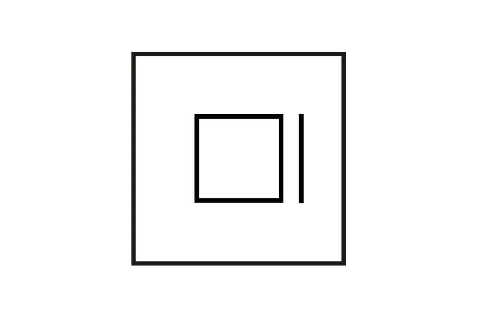 Abstract logic puzzle with nested squares and a vertical line, demonstrating pattern recognition and series problem-solving.