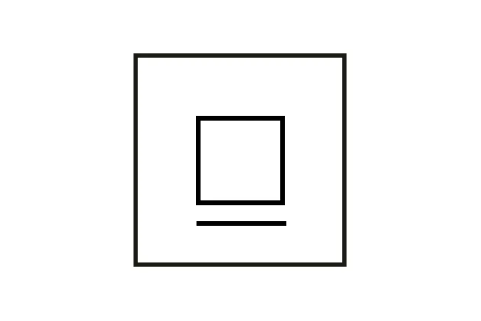 Logic puzzle showing a series with a square inside a larger square and a horizontal line underneath the inner square.