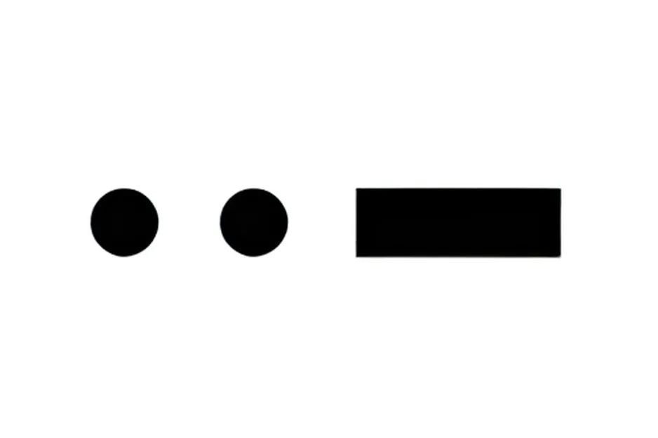 Morse code symbols with dashes and a dot representing the letter T in a simple black and white design.