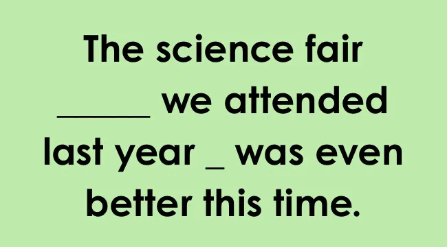 UK school grammar test showing a sentence missing punctuation for parenthesis on a green background.