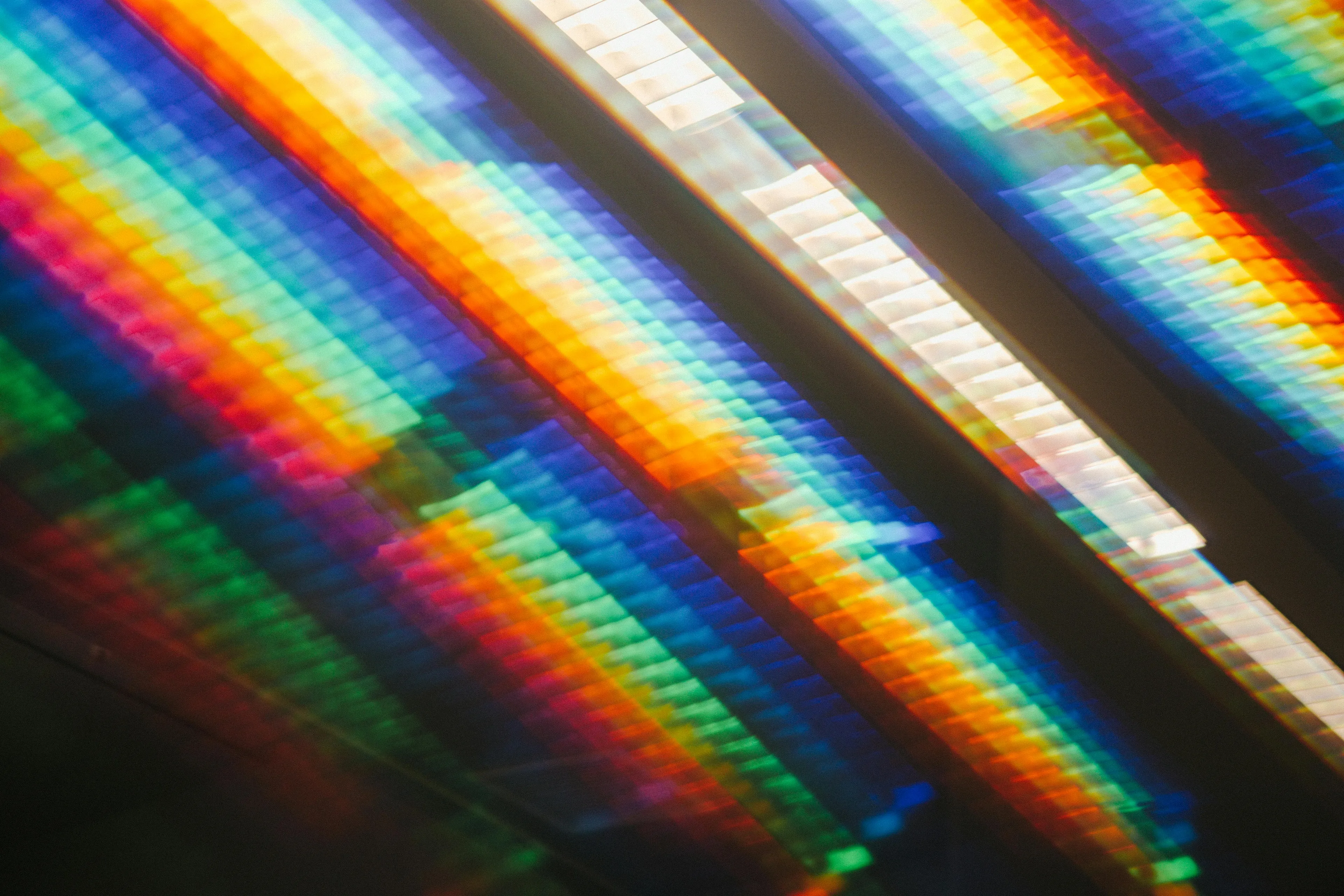 Colorful light spectrum with vibrant hues illustrating wavelengths in the electromagnetic spectrum radiation concepts