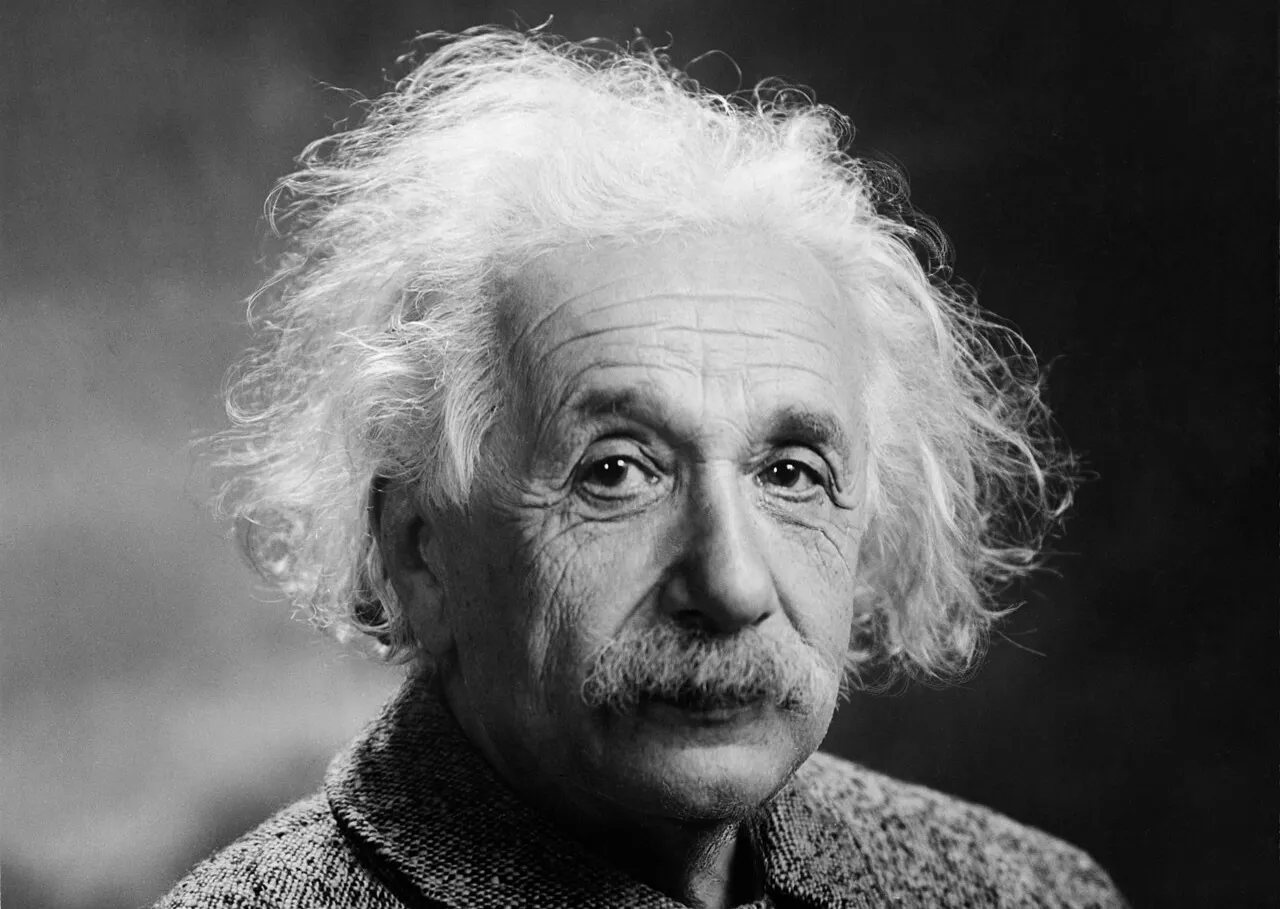 Albert Einstein portrait, physicist who proposed energy quantization and introduced the idea of photons.