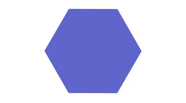 Blue hexagon shape with six sides representing a geometry question for Who Wants To Be A Millionaire game show.