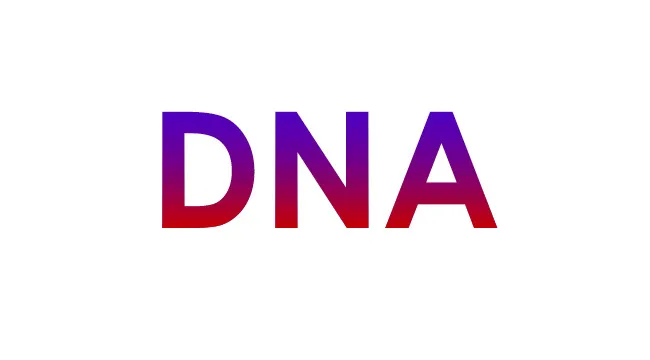DNA text in gradient purple and red colors on a white background related to Who Wants To Be A Millionaire question.