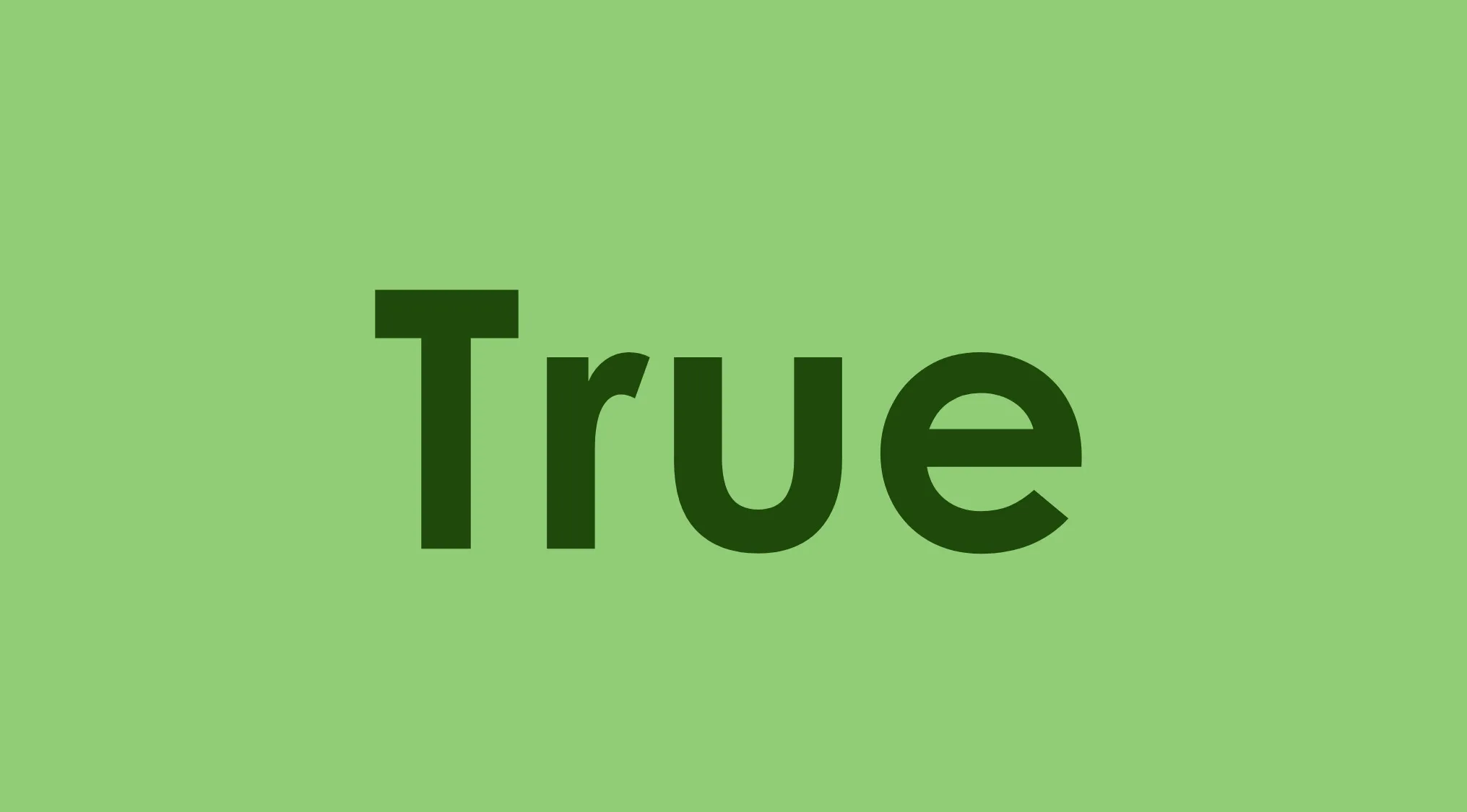 Green background with the word True in dark green, related to Ed Harris playing Ludwig van Beethoven in a movie.
