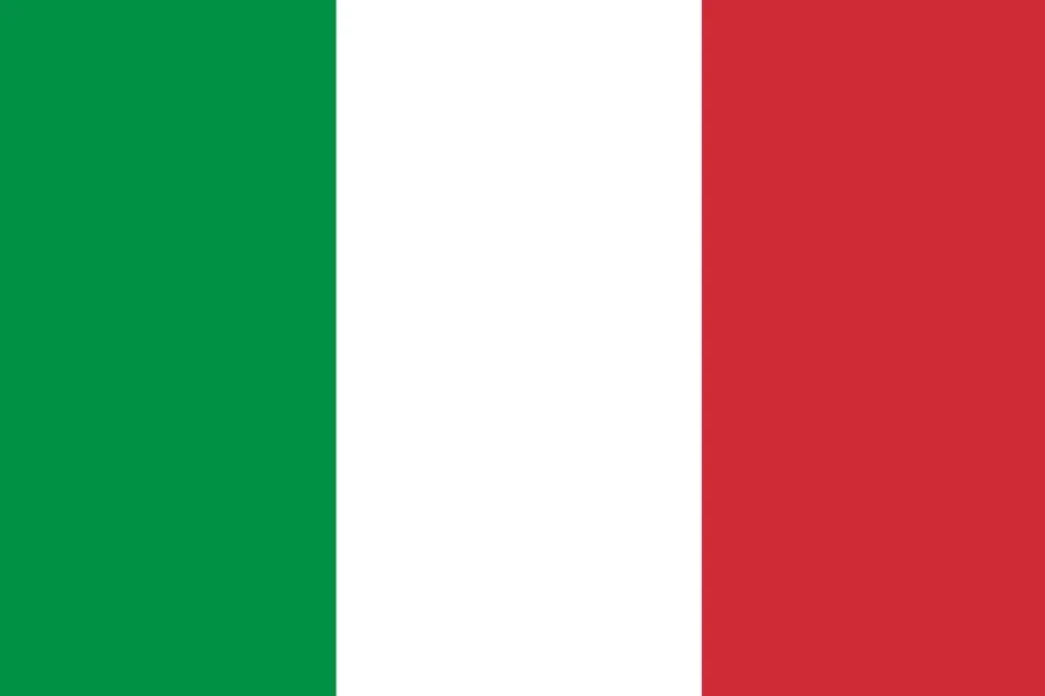 Italian flag with green, white, and red vertical stripes representing Italy in UK trade disputes.