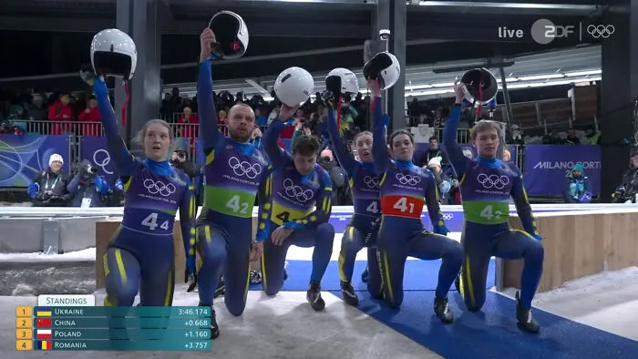 The Ukrainian Lugers Show Their Solidarity With Vladyslav Heraskevych