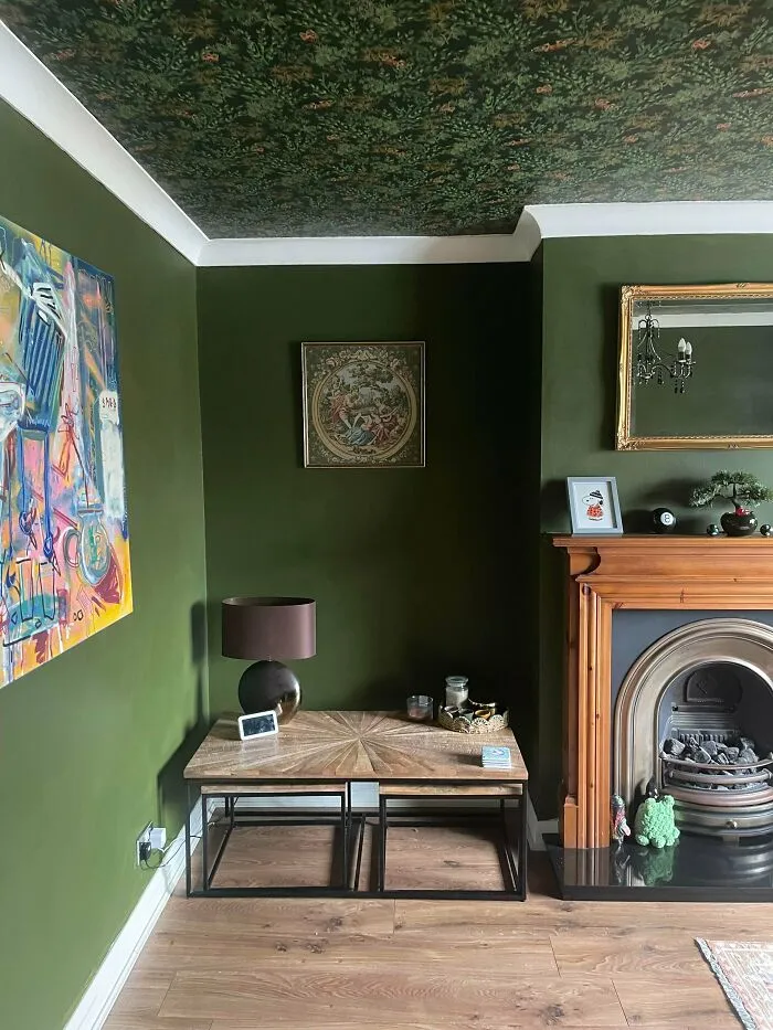 Wallpapered The Ceiling!!