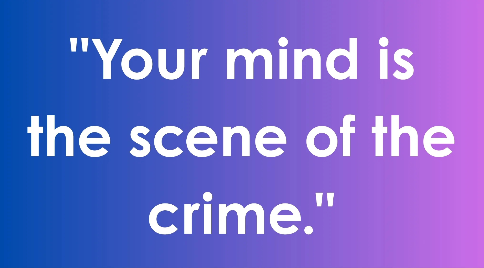 Movie taglines quiz featuring the tagline Your mind is the scene of the crime on a blue to purple background.