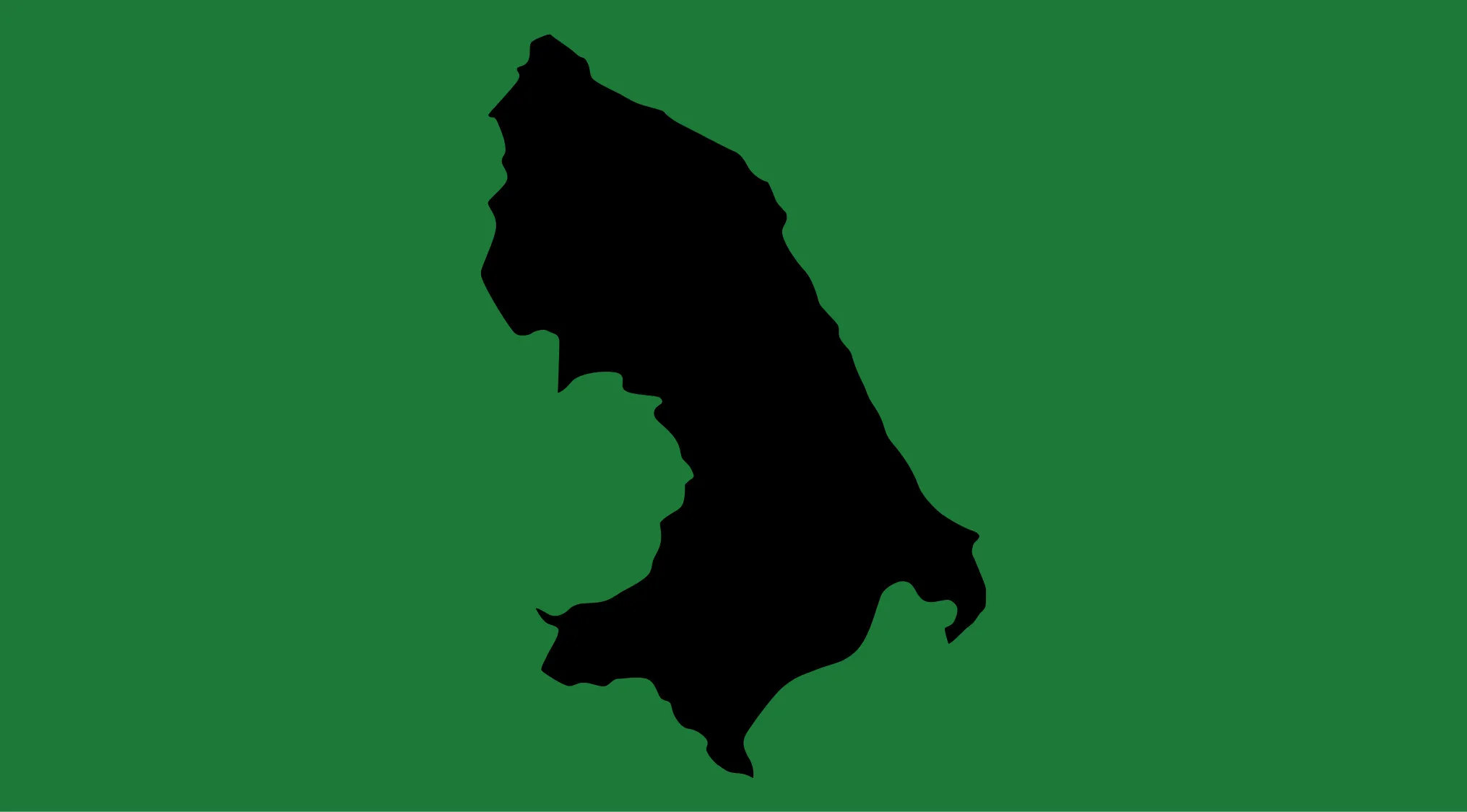 Upside-down map geography challenge showing a country silhouette on a green background for guessing the country shape.
