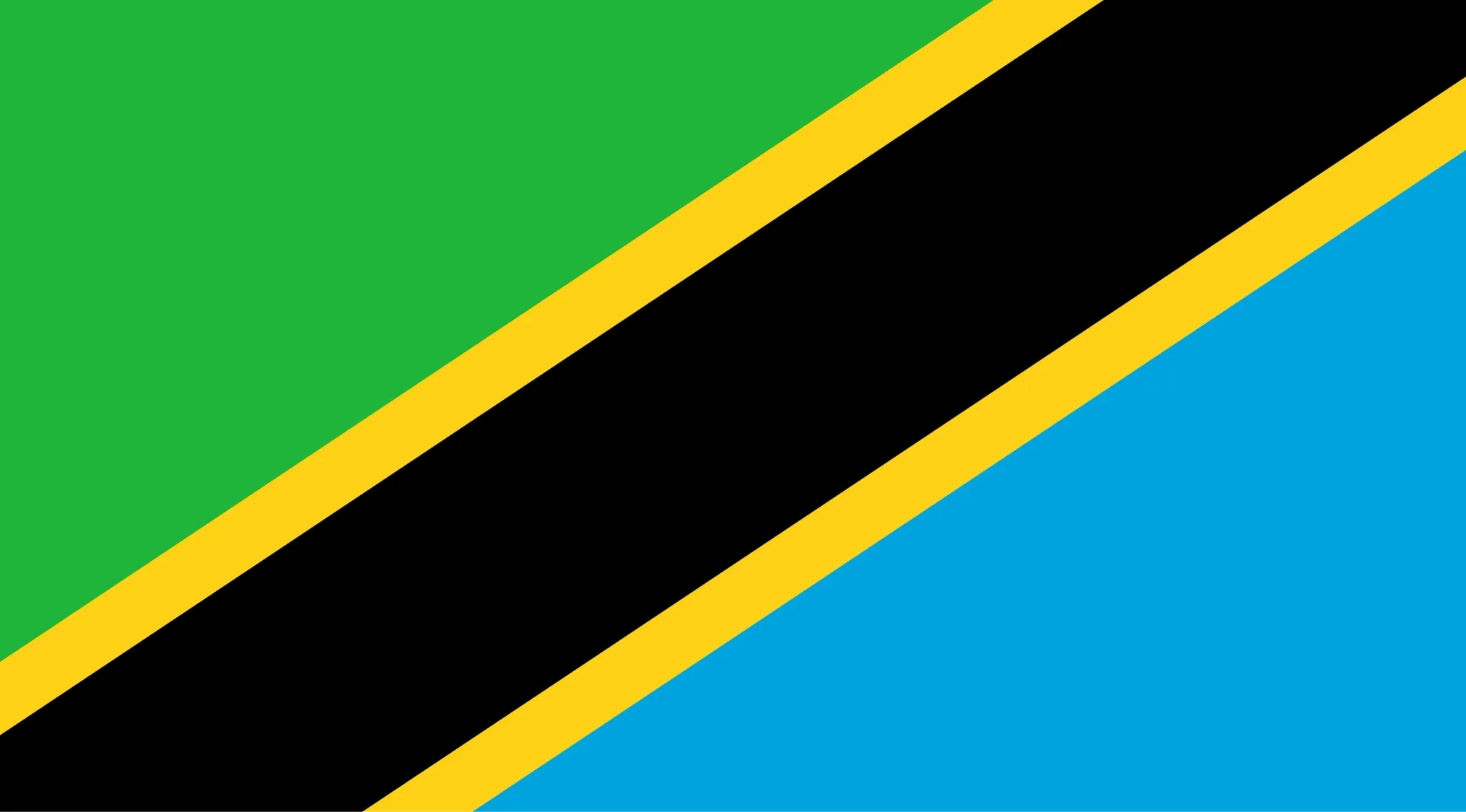 Flag of Tanzania with green, black, yellow, and blue stripes, related to capital city general knowledge quiz question.