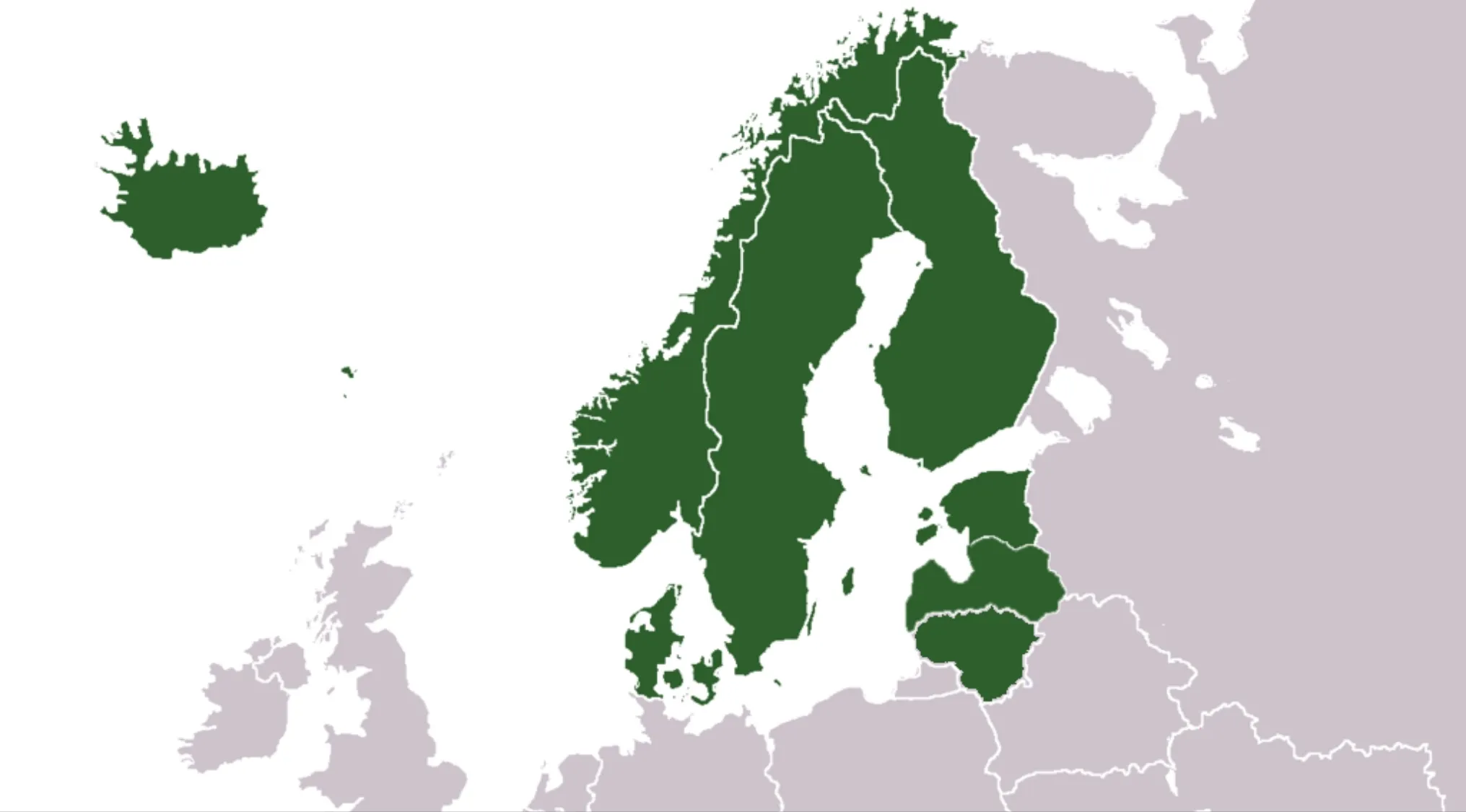 Map highlighting North European countries Norway, Sweden, Finland, Denmark, and Estonia for general knowledge quiz.