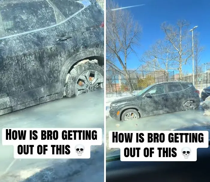 26 Funny Pics Of “Parking Lot Snow Wars”