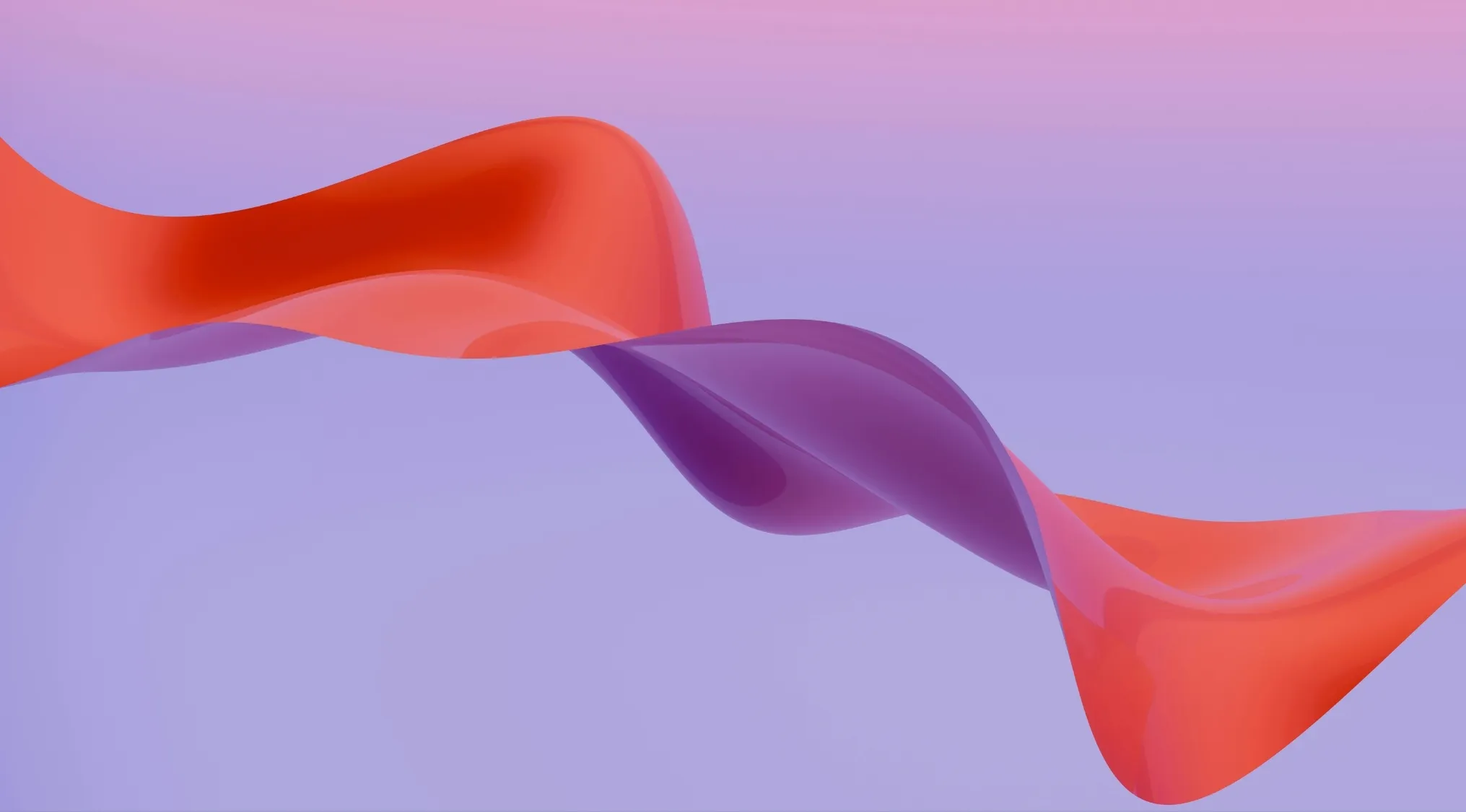 Abstract red and purple wave shapes against a pastel background representing RNA synthesis from a DNA template process.