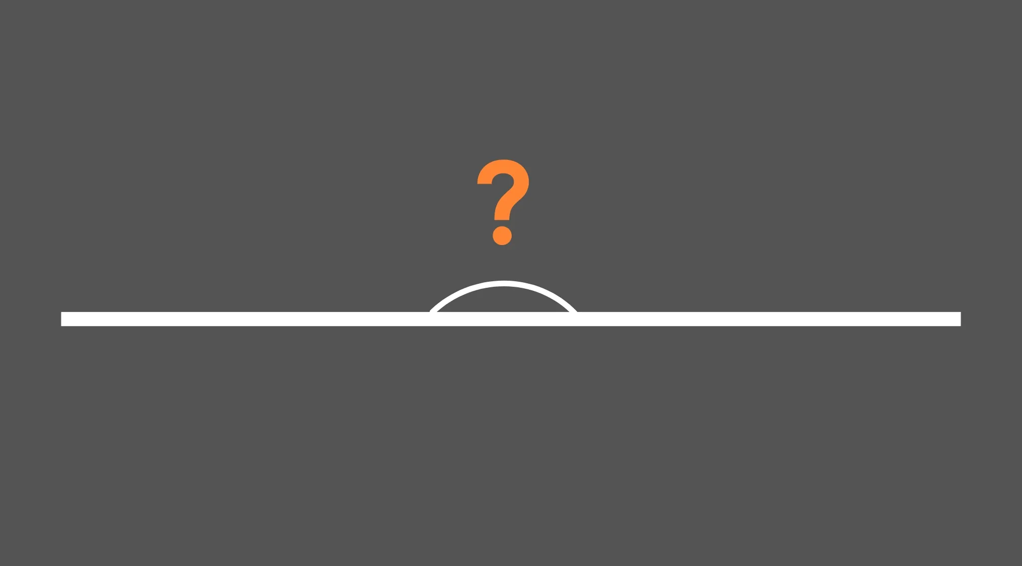 Straight line with arc and question mark above, illustrating degrees in a straight line in basic math skills.