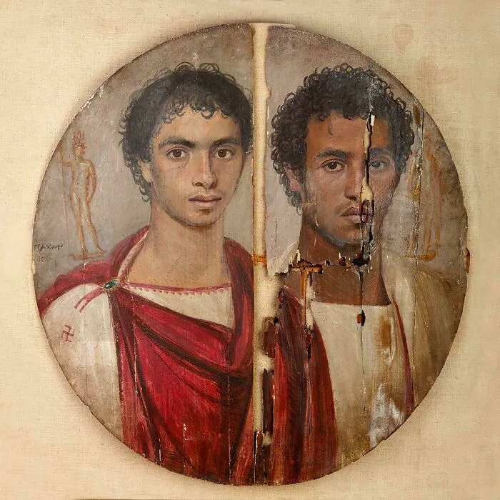 Portrait Of Two Brothers From Roman Egypt, 140 AD