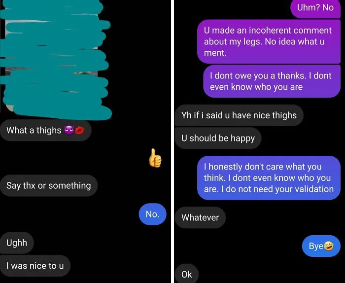 Dude Thinks He's Entitled To A Thank You For An Unsolicited (Kinda Creepy) Compliment. I Dont Know This Guy