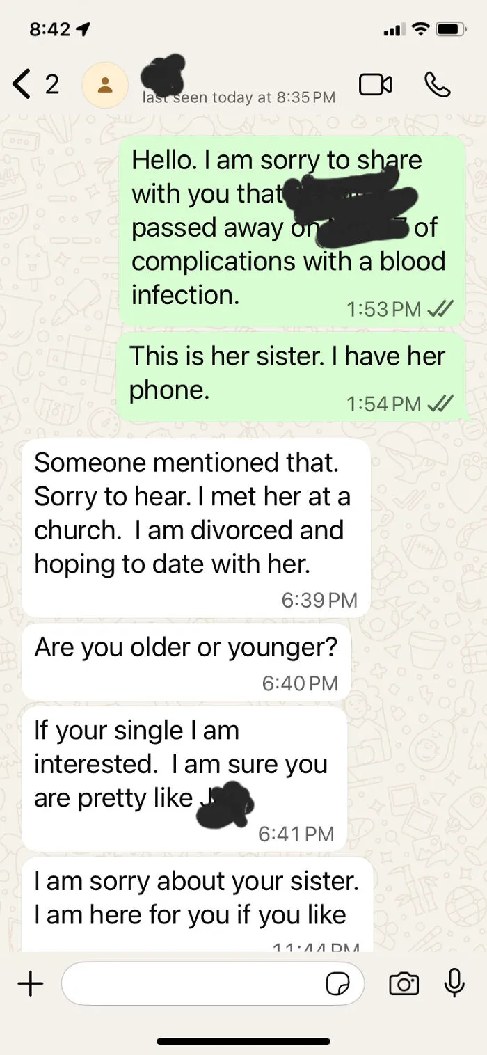 "Sorry About Your Sister.... Anyway, You Single?"