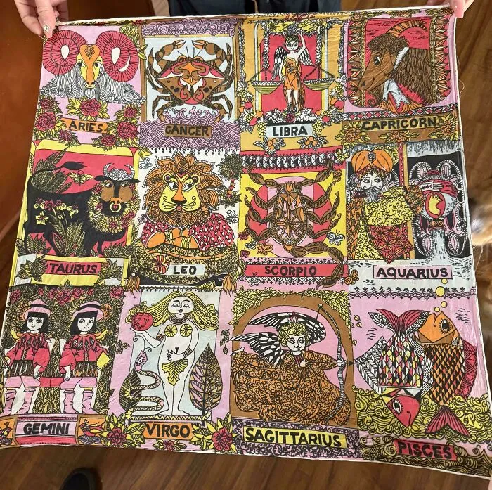 1960’s Zodiac Silk Scarf