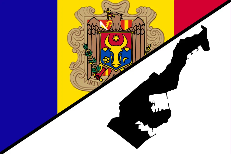 Flag placement challenge showing a country's flag and a black silhouette map of its territories for accuracy verification.