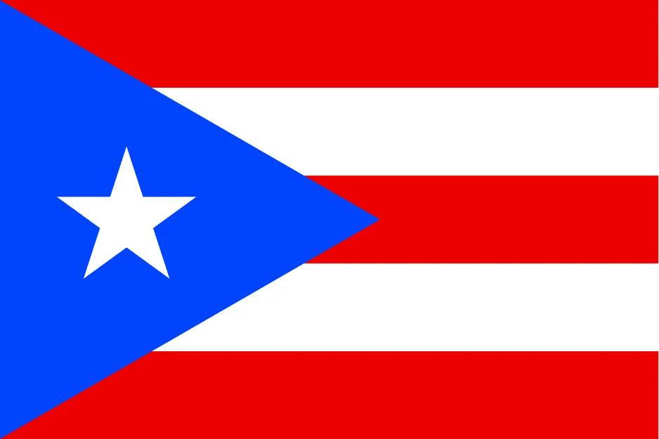 Blue triangle with white star and horizontal red and white stripes, not the flag of Belize.