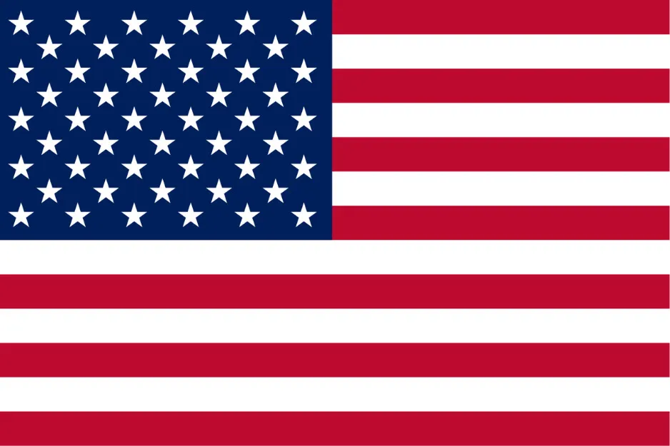 Flag with red and white stripes and a blue square featuring white stars, not the flag from Liberia.