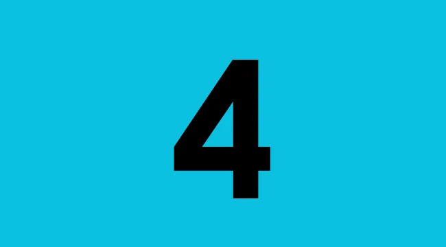 Number 4 displayed in bold black on a blue background representing sum and product of two natural numbers