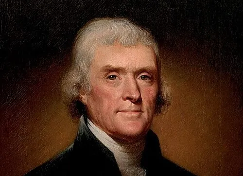 Portrait of Thomas Jefferson, an American Founding Father known for his influential role in liberty and independence.