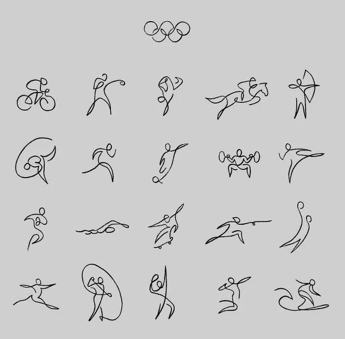 The Single Line Icons For The Olympics