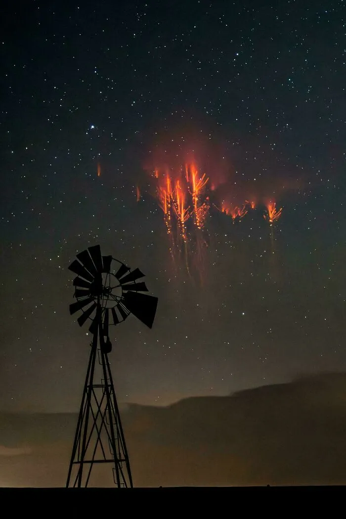 Red Sprite Over Oklahoma 7/24/25