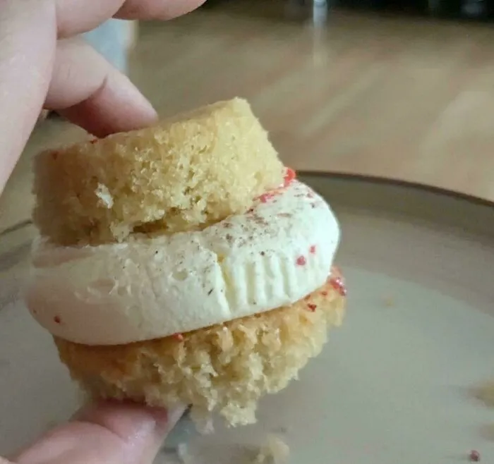 I Eat Cupcakes By Cutting Off The Bottom And Putting It On Top. So I Don't Have To Worry About Having A Bit Without Icing