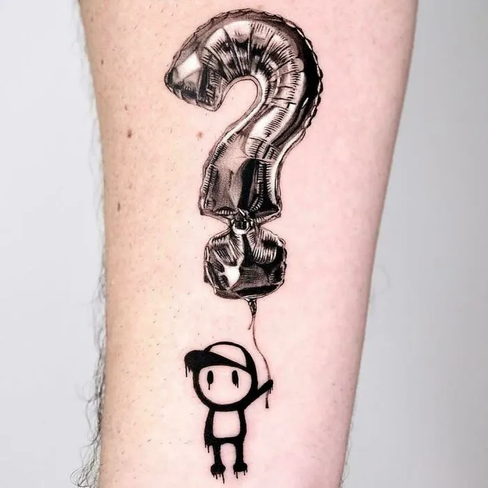 Lil Guy W/ Silver Balloon, Ari, Gallery Tattoo, NYC