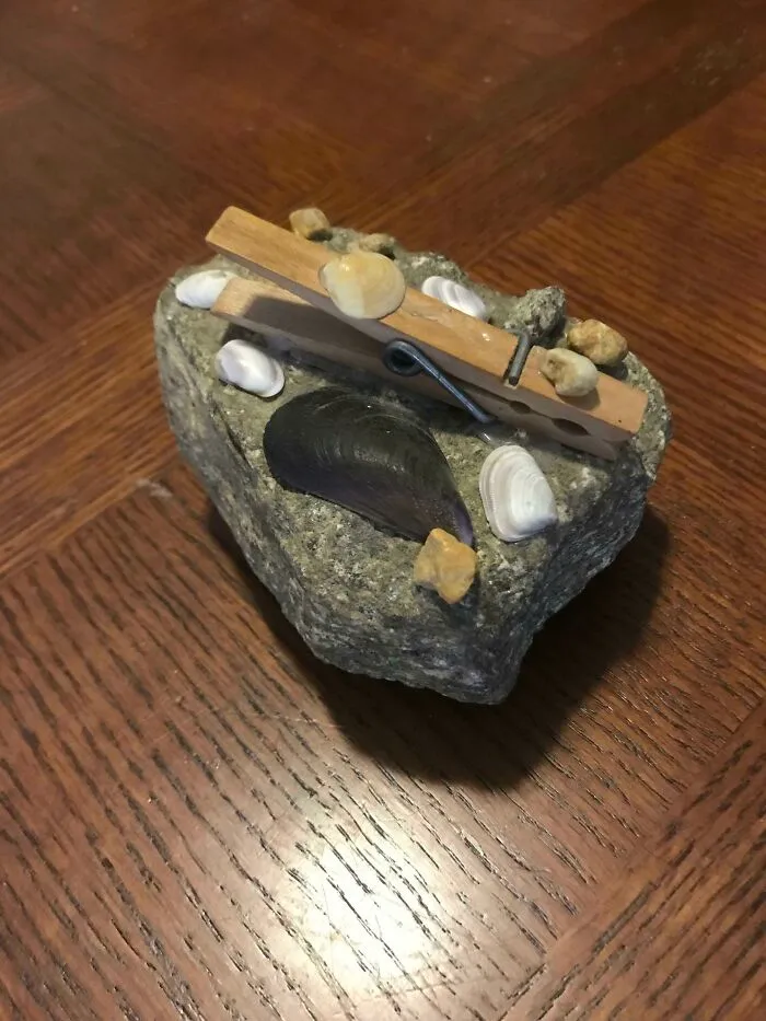 This Paperweight Was Clearly Made With Hot-Glue-Gun Misuse. I Found It On My Grandfather’s Desk After He Passed And Apparently I Made It When I Was 4