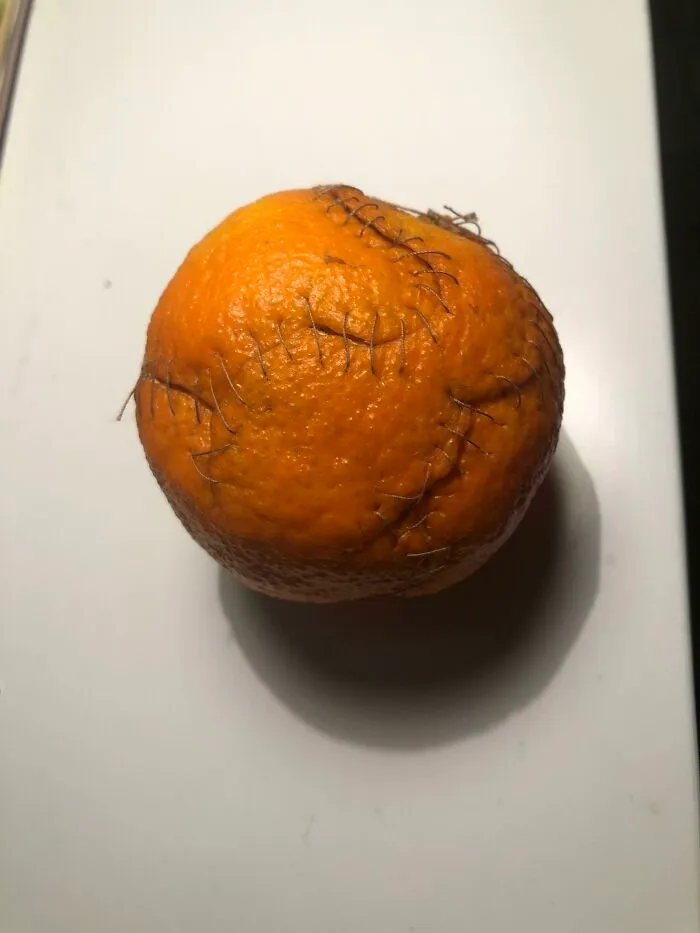 I Ate An Orange And Stitched The Peel Back Together Because I Was Bored