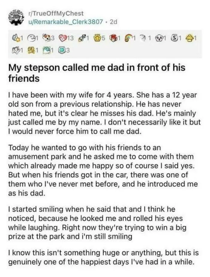 Being Called Dad For The First Time By Stepson