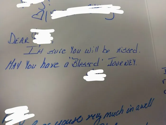 The Way This Jerk Signed Our Coworkers Retirement Card