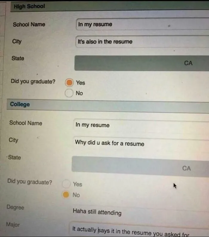 To Fill In An Application