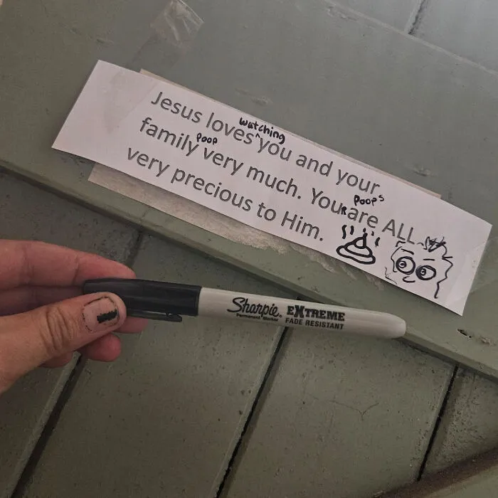 Religious Signage In Public Toilet