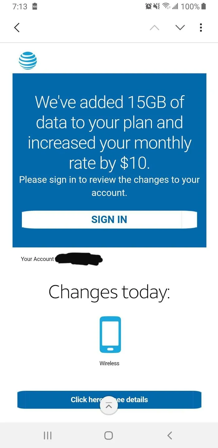 Yesterday It Is Announced At$t Got Hit With A $60 Million Fine. Today I Get This On My Account