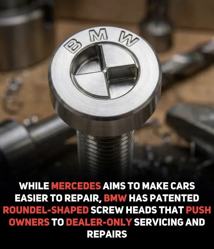 Bmw New Patented Screw-Head Designed To Limit Repairs To Authorized Dealers And Prevent Independent Servicing