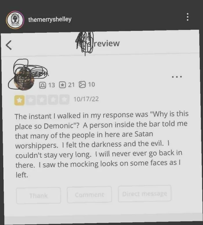Yelper Shames Goth Bar In Buffalo, NY. Turns Out To Practically Be An Ad For Its Customers